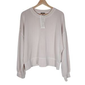 Rails Erin Henley Sweatshirt Large Putty Beige Relaxed Fit Long Sleeve Top